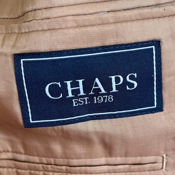 Ralph Lauren Chaps Silk Mens Blazer Size 42R Brown Houndstooth Sport Coat Jacket - Picture 7 of 8